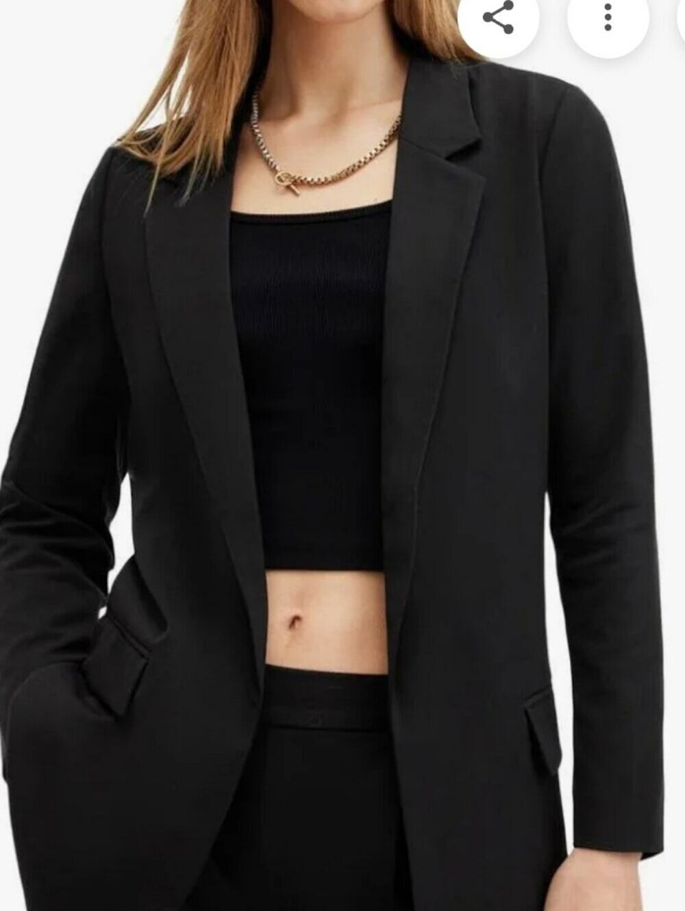All Saints Aleida Tri Blazer Black 0 Xsmall